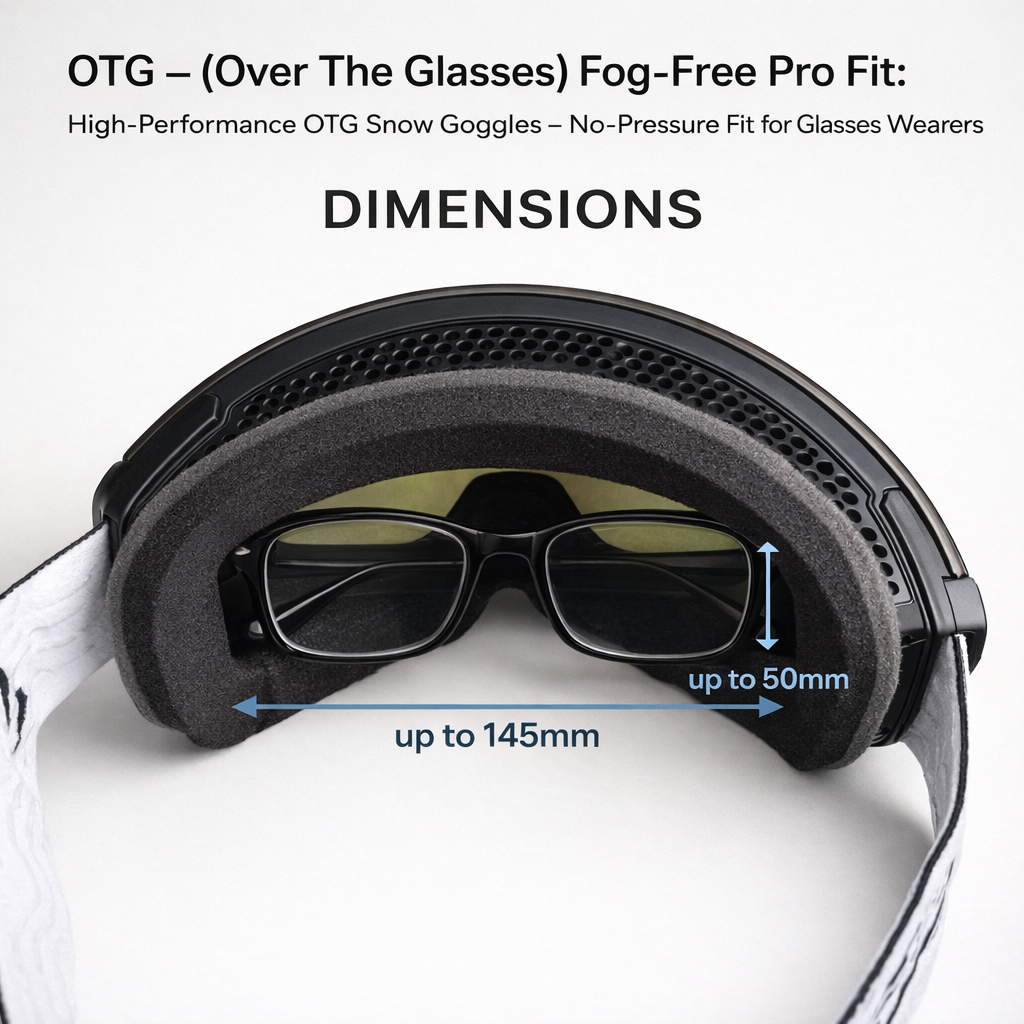 SnowBogan OTG Ski Goggles – Anti-Fog Snowboard Goggles